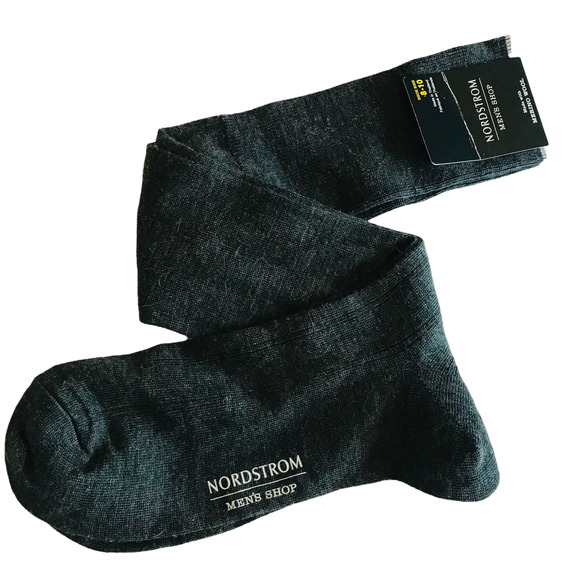 Nordstrom Other - Nordstrom Mens Shop Merino Wool Over Calf Socks 8-10 Grey NWT